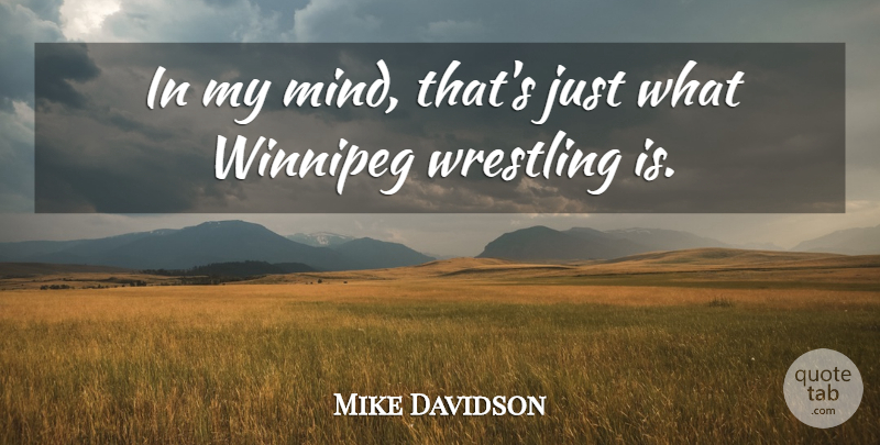 Mike Davidson Quote About Wrestling: In My Mind Thats Just...