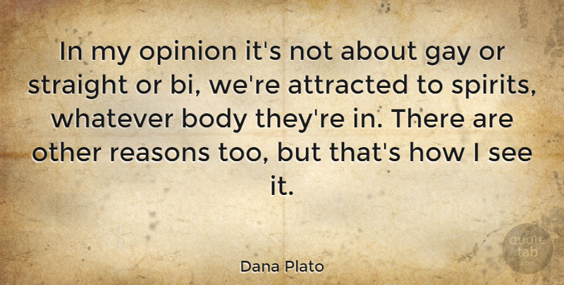 Dana Plato Quote About Gay, Body, Opinion: In My Opinion Its Not...