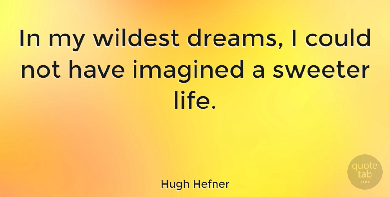 Hugh Hefner Quote About Dream, Wildest Dreams: In My Wildest Dreams I...
