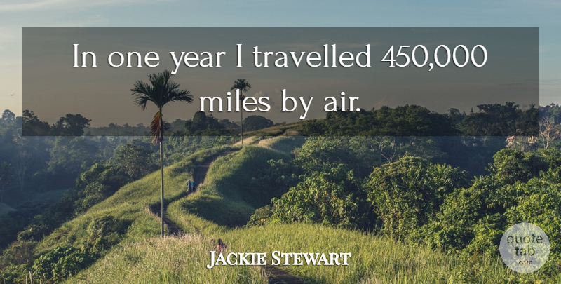 Jackie Stewart Quote About Scottish Athlete, Travelled: In One Year I Travelled...