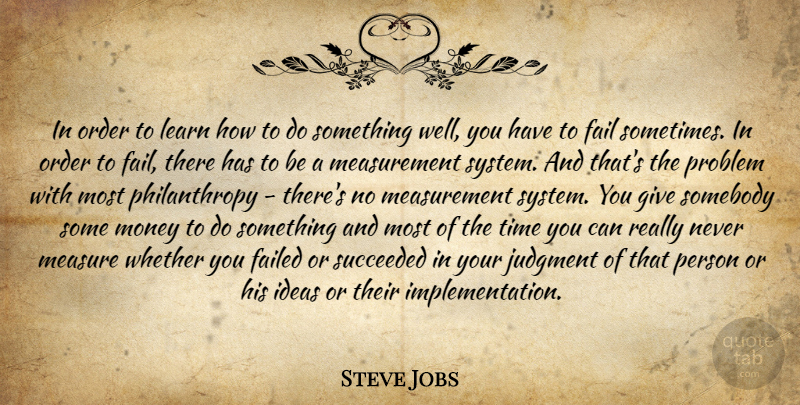 Steve Jobs Quote About Order, Ideas, Giving: In Order To Learn How...
