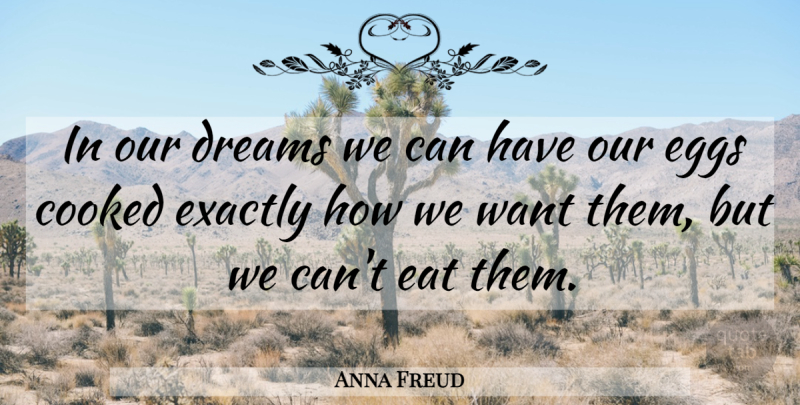 Anna Freud Quote About Dream, Eggs, Want: In Our Dreams We Can...