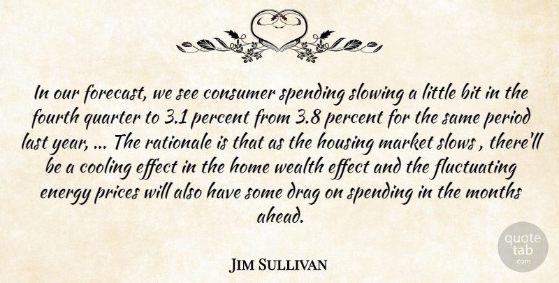 Jim Sullivan Quote About Bit, Consumer, Cooling, Drag, Effect: In Our Forecast We See...