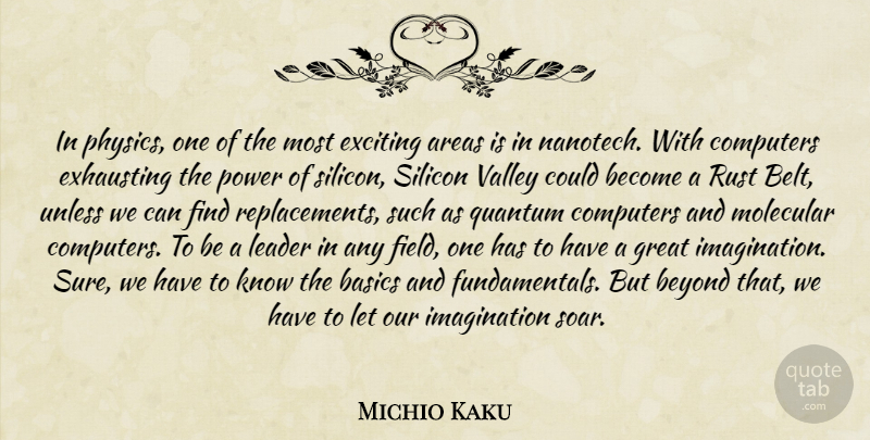Michio Kaku Quote About Imagination, Leader, Valleys: In Physics One Of The...