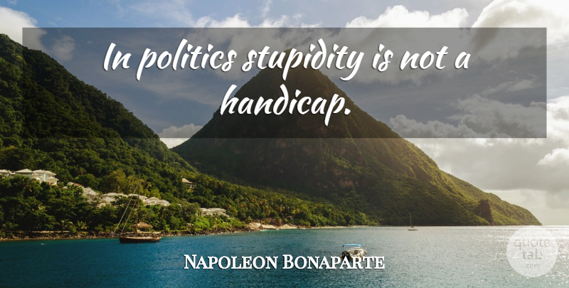 Napoleon Bonaparte Quote About Stupid, Power, Intelligence: In Politics Stupidity Is Not...