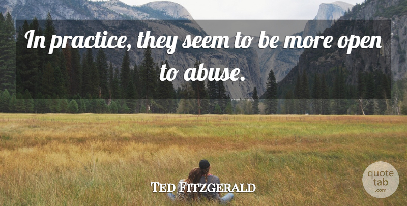 Ted Fitzgerald Quote About Open, Seem: In Practice They Seem To...