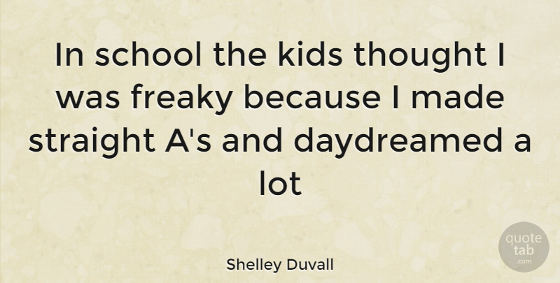 Shelley Duvall Quote About School, Kids, Made: In School The Kids Thought...