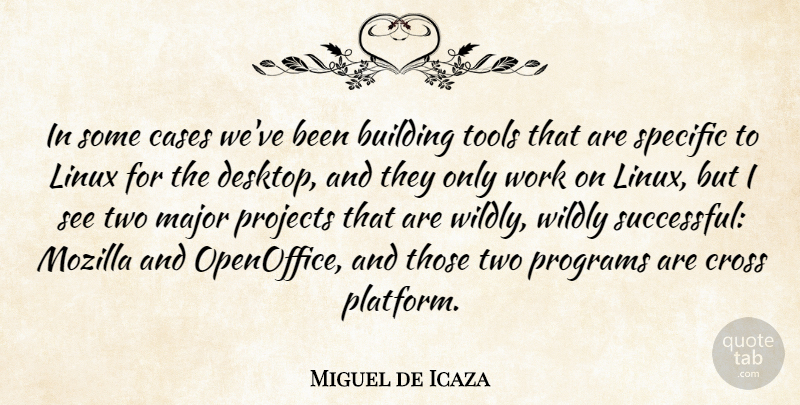 Miguel de Icaza Quote About Cases, Cross, Linux, Major, Mozilla: In Some Cases Weve Been...