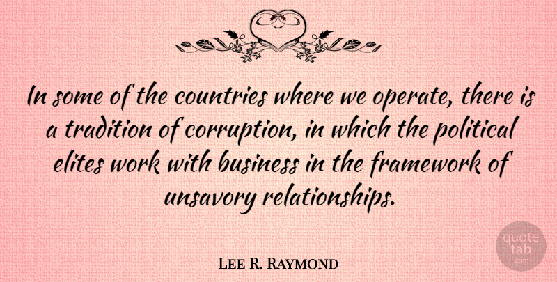 Lee R. Raymond Quote About Country, Political, Corruption: In Some Of The Countries...