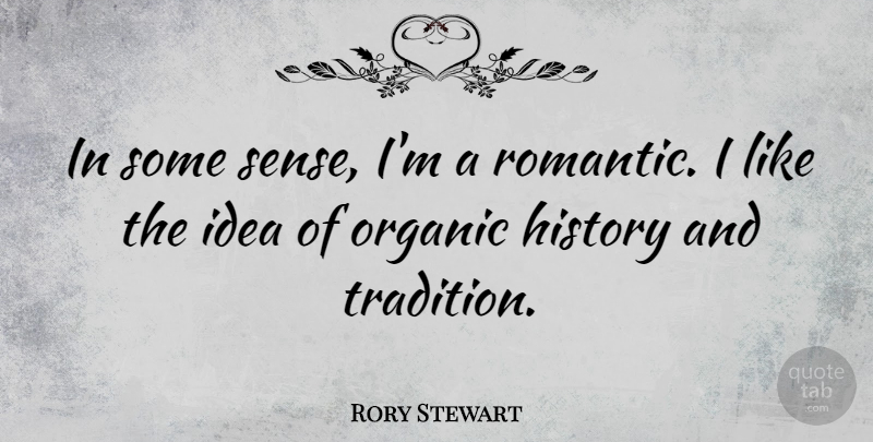 Rory Stewart Quote About History, Organic, Romantic: In Some Sense Im A...