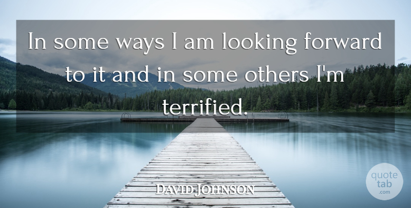 David Johnson Quote About Forward, Looking, Others, Ways: In Some Ways I Am...