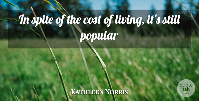 Kathleen Norris Quote About Funny, Life, Witty: In Spite Of The Cost...
