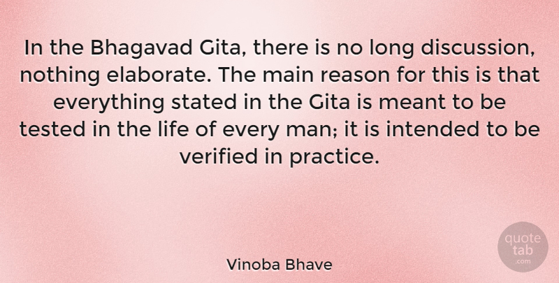 Vinoba Bhave Quote About Men, Practice, Long: In The Bhagavad Gita There...