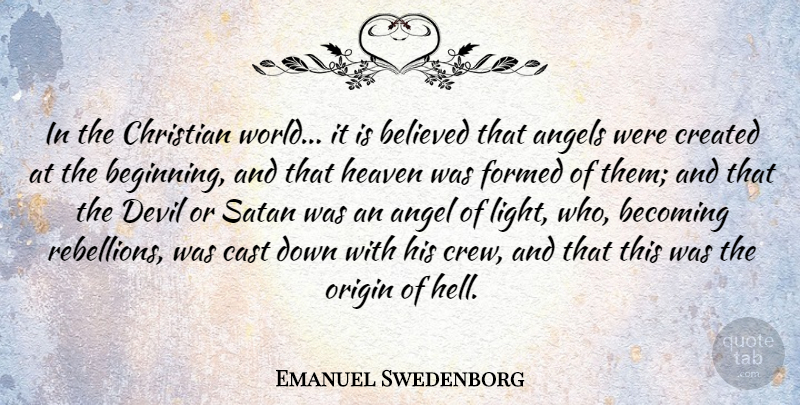 Emanuel Swedenborg Quote About Christian, Angel, Light: In The Christian World It...