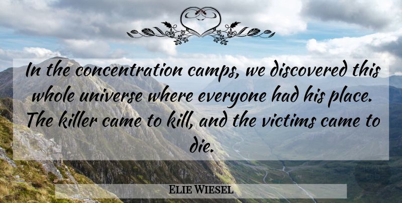 Elie Wiesel Quote About Killers, Victim, Concentration: In The Concentration Camps We...