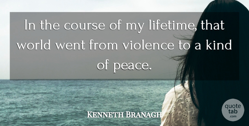 Kenneth Branagh Quote About Course, Peace: In The Course Of My...