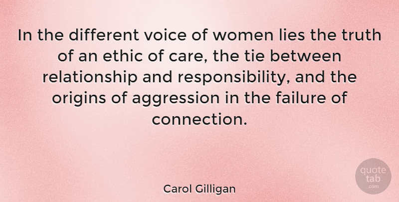 Carol Gilligan Quote About Lying, Responsibility, Voice: In The Different Voice Of...