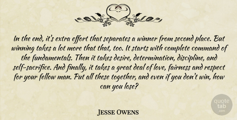 Jesse Owens Quote About Sports, Determination, Athlete: In The End Its Extra...