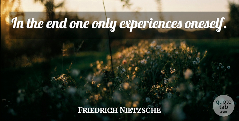Friedrich Nietzsche Quote About Ends, Oneself: In The End One Only...