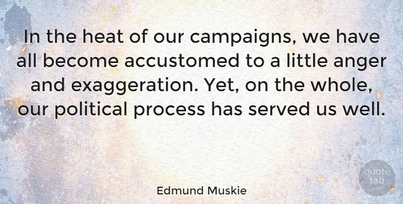 Edmund Muskie Quote About Anger, Political, Campaigns: In The Heat Of Our...