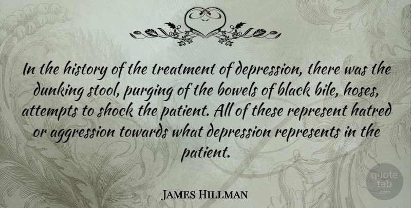 James Hillman Quote About Hatred, Black, Patient: In The History Of The...
