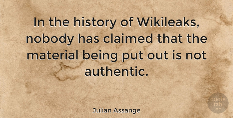 Julian Assange Quote About Wikileaks, Materials: In The History Of Wikileaks...
