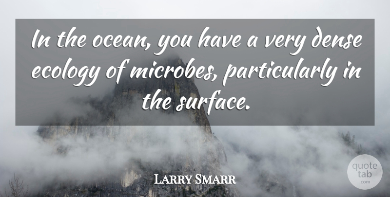 Larry Smarr Quote About Dense, Ecology: In The Ocean You Have...