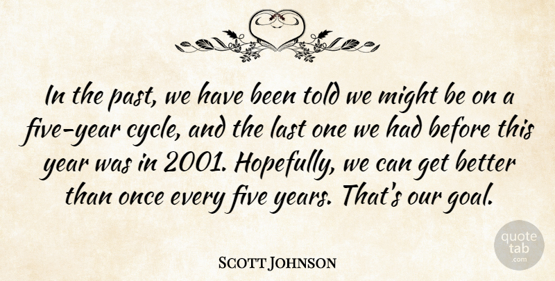 Scott Johnson Quote About Five, Last, Might, Year: In The Past We Have...