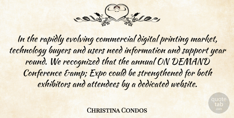 Christina Condos Quote About Annual, Both, Buyers, Commercial, Conference: In The Rapidly Evolving Commercial...