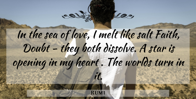 Rumi Quote About Stars, Heart, Sea: In The Sea Of Love...
