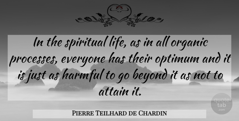 Pierre Teilhard de Chardin Quote About Spiritual, Process, Spiritual Life: In The Spiritual Life As...