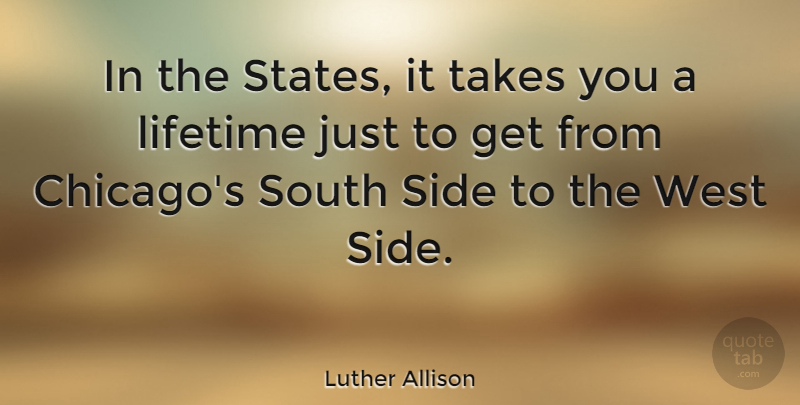 Luther Allison Quote About West, Sides, Chicago: In The States It Takes...