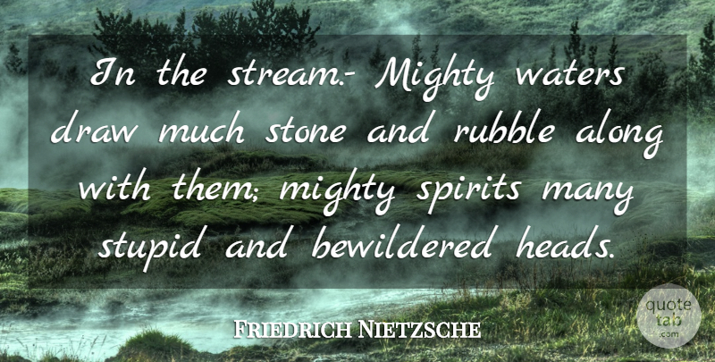 Friedrich Nietzsche Quote About Stupid, Men, Water: In The Stream Mighty Waters...
