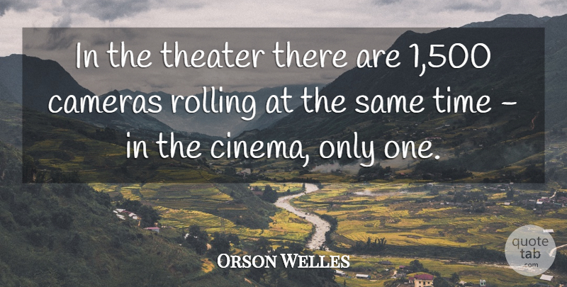 Orson Welles Quote About Cinema, Cameras, Rolling: In The Theater There Are...