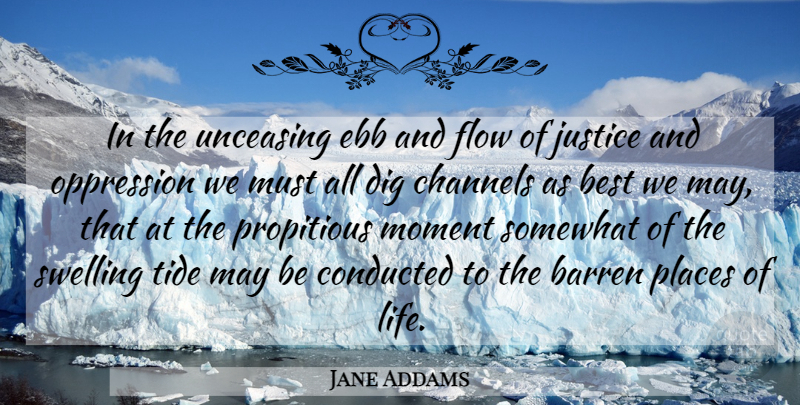 Jane Addams Quote About Ebb And Flow, Justice, Diversity: In The Unceasing Ebb And...