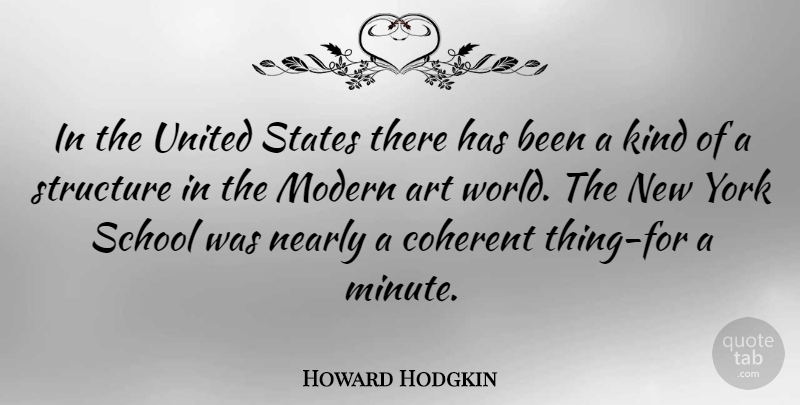 Howard Hodgkin Quote About Art, New York, School: In The United States There...