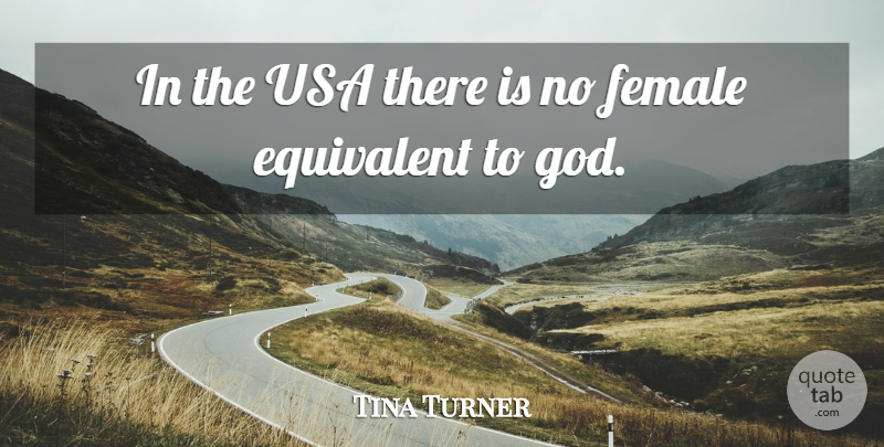 Tina Turner Quote About America, Usa, Female: In The Usa There Is...