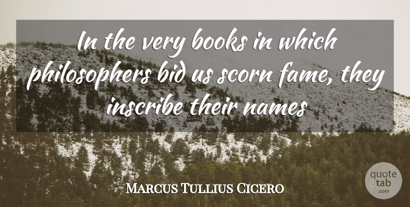 Marcus Tullius Cicero Quote About Book, Names, Philosopher: In The Very Books In...