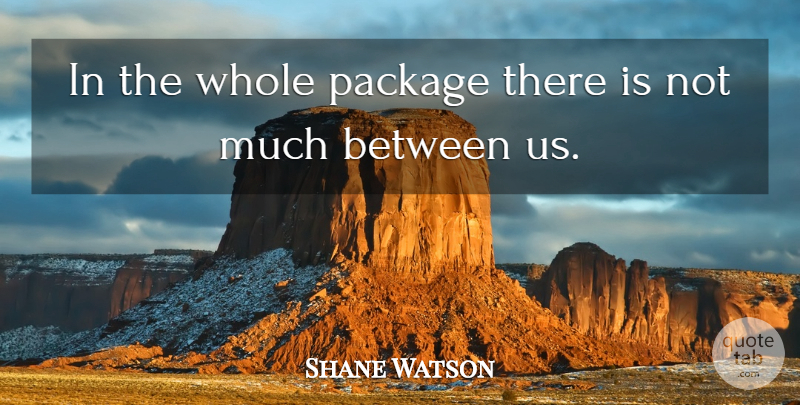 Shane Watson Quote About Package: In The Whole Package There...