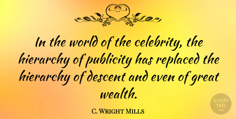 C. Wright Mills Quote About Hierarchy, Publicity, World: In The World Of The...