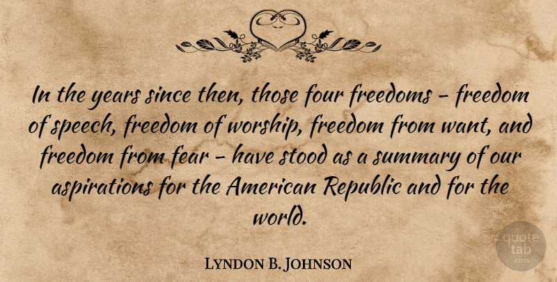 Lyndon B. Johnson Quote About Education, Years, Freedom Of Speech: In The Years Since Then...