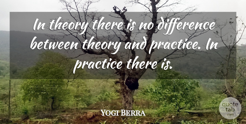 Yogi Berra Quote About Leadership, Funny Inspirational, Reality: In Theory There Is No...