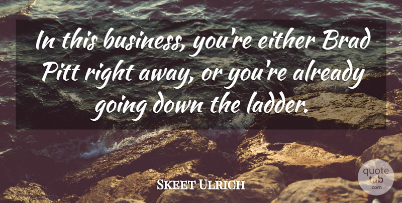 Skeet Ulrich Quote About Business, Ladders, Brad: In This Business Youre Either...