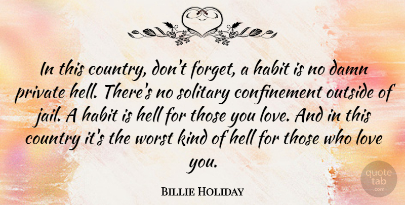 Billie Holiday Quote About Country, Love You, Recovery: In This Country Dont Forget...