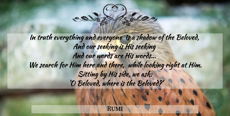 Rumi Quote About Life And Love, Shadow, Our Words: In Truth Everything And Everyone...