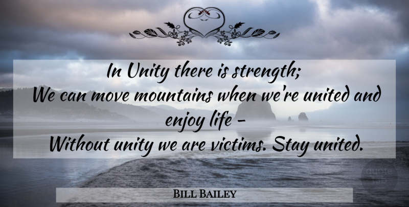 Bill Bailey Quote About Strength, Moving, Enjoy Life: In Unity There Is Strength...