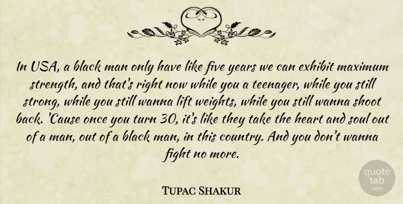 Tupac Shakur Quote About Country, Strong, Teenager: In Usa A Black Man...