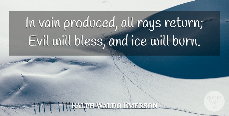Ralph Waldo Emerson Quote About Ice, Evil, Return: In Vain Produced All Rays...
