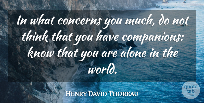Henry David Thoreau Quote About Thinking, World, Companion: In What Concerns You Much...