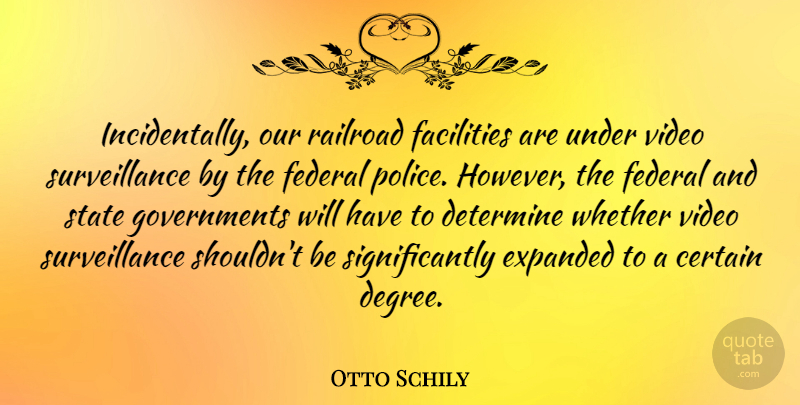 Otto Schily Quote About Government, Police, Degrees: Incidentally Our Railroad Facilities Are...